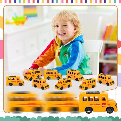 6Pcs School Bus Toys Bulk, Plastic Mini School Bus for Toddlers in Saudi Arabia