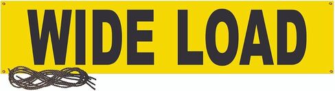 Ancra 49894-12 Banner Wide Load/Oversize Load, 2-Sided, 14-Inch by 72-Inch Vinyl with 44-Inch Ropes & Grommets, Yellow in Kuwait