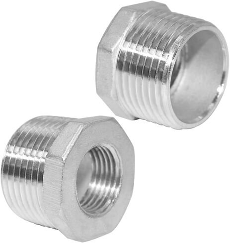 Joywayus الفولاذ المقاوم للصدأ عرافة رئيس جلبة المخفض تركيب الأنابيب 3/4 NPT ذكر × 1/2 NPT أنثى (حزمة من 2) in Kuwait