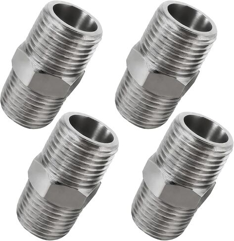 Beduan Stainless Reducer Hex Nipple 1/4" to 1/8" Male NPT Pipe Fitting for Water Air Gas Fuel (Pack of 2) in Kuwait
