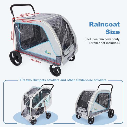 Ownpets Dog Stroller Rain Cover, Waterproof Transparent EVA, in Saudi Arabia