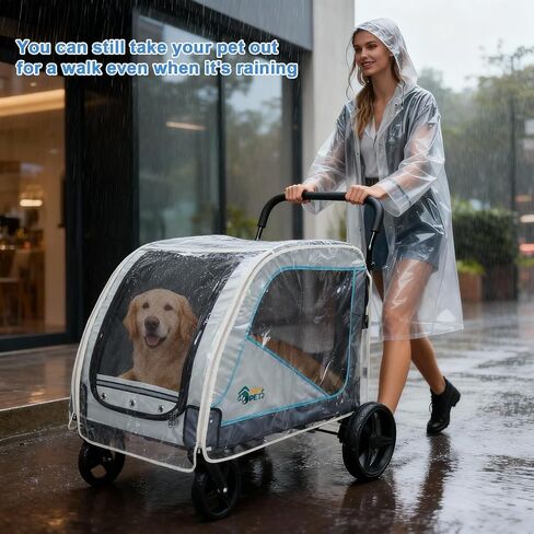 Ownpets Dog Stroller Rain Cover, Waterproof Transparent EVA, in Saudi Arabia