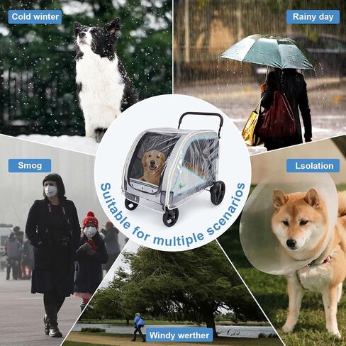 Ownpets Dog Stroller Rain Cover, Waterproof Transparent EVA, in Saudi Arabia