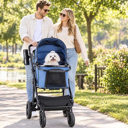 MAMIZO Pet Stroller for Medium Dogs Up to 44 lbs with Detachable Carrier in Kuwait