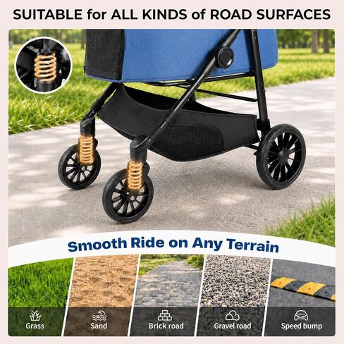 MAMIZO Pet Stroller for Medium Dogs Up to 44 lbs with Detachable Carrier in Kuwait