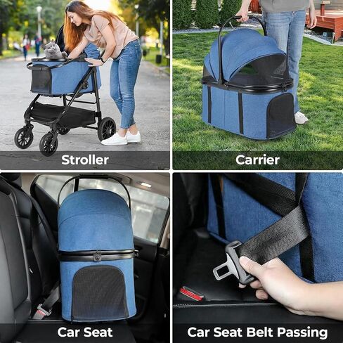 MAMIZO Pet Stroller for Medium Dogs Up to 44 lbs with Detachable Carrier in Kuwait