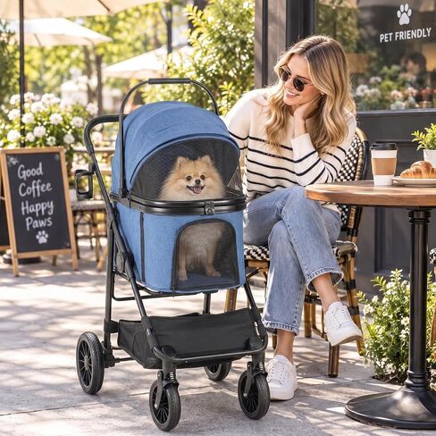 MAMIZO Pet Stroller for Medium Dogs Up to 44 lbs with Detachable Carrier in Kuwait