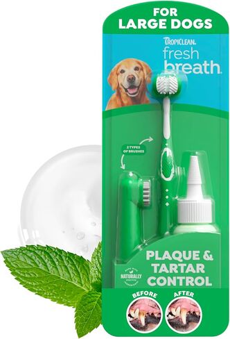 TropiClean Fresh Breath Dog Tooth Brushing Kit for Small/Medium Dogs in Kuwait