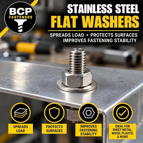 100 Qty #10 Stainless Steel Commercial Flat Finish Washers (BCP667) in Kuwait