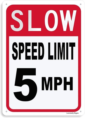 Slow Down & No Wake Zone Sign - 8x12 Inch, Durable Laminated Aluminum in Kuwait