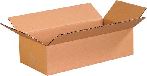 BOX USA 16 × 14 × 4 صناديق من الورق المقوى المموج، مسطحة 16 بوصة طول × 14 بوصة عرض × 4 بوصة ارتفاع، عبوة مكونة من 25 | الشحن والتعبئة والنقل وصندوق تخزين للمنزل أو العمل، صناديق كبيرة بالجملة قوية in Kuwait