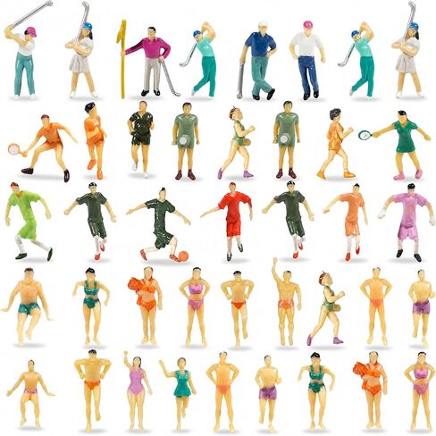 40 Pcs Miniature Beach People Figurines 1:50 Scale Mini Swimmer Figurines in Saudi Arabia