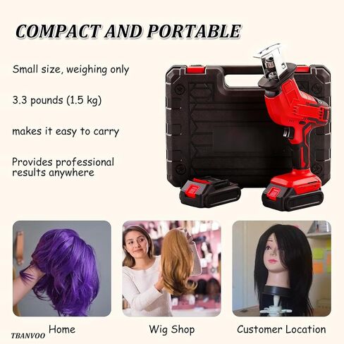 Cordless Wig Sewing Inject Machine, 5000 RPM Fast Speed with PU Simulation Scalp, Rechargeable & Portable for Salon & Home Use in Kuwait
