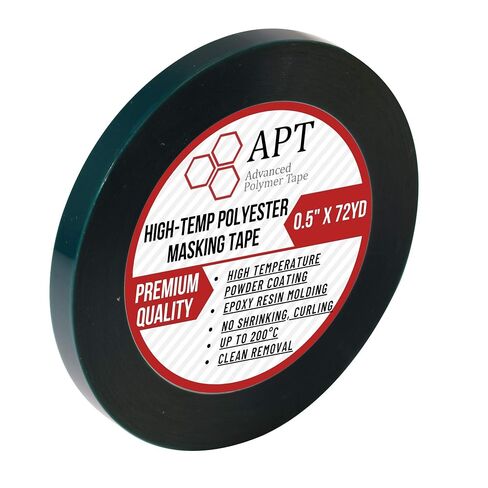 APT,2 Mil Polyester Tape with Silicone Adhesive, PET Tape, high Temperature Tape, 3.5 mil Thickness, Powder Coating, E-Coating (1, 4" x 72Yds) in Kuwait