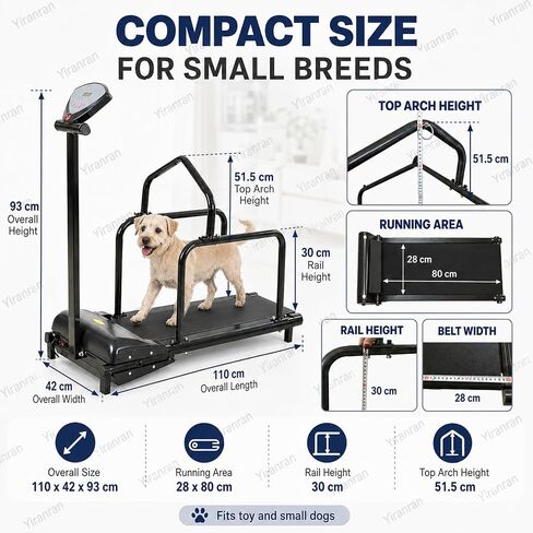 Slatmill for Medium & Large Dogs, Pet Fitness Treadmill, 31.5 X 11 in Running Area with 0.5-3.7 Mph Adjustable Speed, Safety Rails & Emergency Stop, for Dogs Indoor & Outdoor,Training in Saudi Arabia