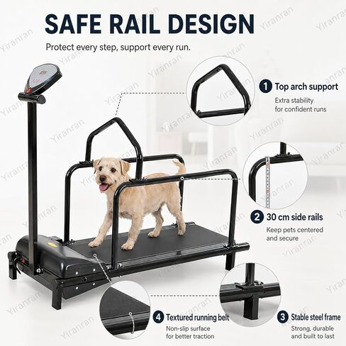 Slatmill for Medium & Large Dogs, Pet Fitness Treadmill, 31.5 X 11 in Running Area with 0.5-3.7 Mph Adjustable Speed, Safety Rails & Emergency Stop, for Dogs Indoor & Outdoor,Training in Saudi Arabia