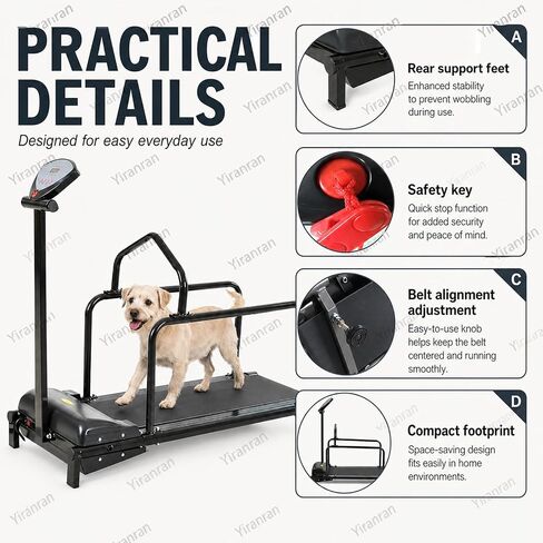 Slatmill for Medium & Large Dogs, Pet Fitness Treadmill, 31.5 X 11 in Running Area with 0.5-3.7 Mph Adjustable Speed, Safety Rails & Emergency Stop, for Dogs Indoor & Outdoor,Training in Saudi Arabia