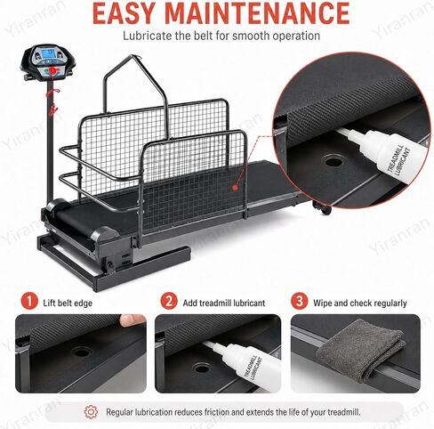 Pet Running Machine with LCD Display, Large Medium Dogs Dog Treadmill, 220 Lb Capacity with Enclosed Safety Rails, 0.5-7.5 Mph Adjustable Speed, for Indoor & Outdoor Training in Saudi Arabia