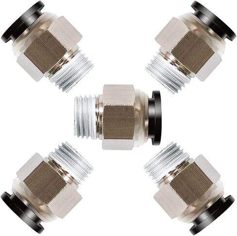 Beduan Push to Connect Fitting, 1/4" Tube OD x 1/8" NPT Thread Male Straight Pneumatic Air Fitting (Pack of 10) in Kuwait