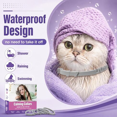 Cat Calming Collar for Cats 4 Pack Pheromone Cat Collar with 30 Day Continuous Wear Adjustable Waterproof Collar for Kittens & Adult Cats Daily Comfort Support for Travel Grooming & Multi-Cat Homes in Kuwait