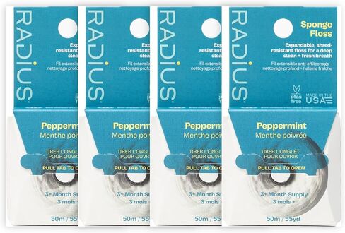 Radius Clove Cardamom Dental Floss 55 Yards Vegan & Non-Toxic Oral Care Boost & Designed to Help Fight Plaque Clear - Pack of 4 in Saudi Arabia