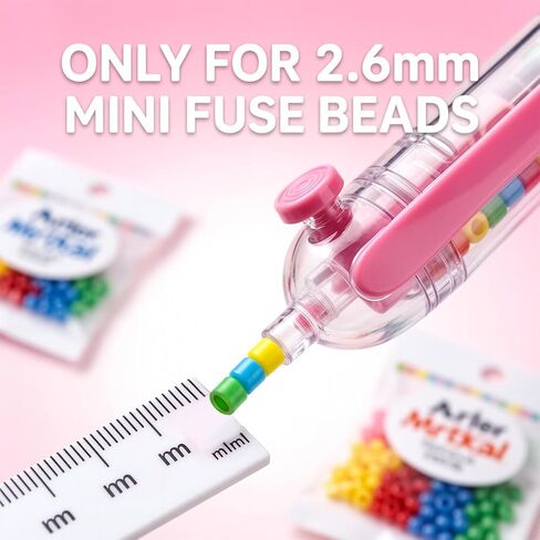 2 Pack Fuse Beads Pen for 2.6mm Beads – Tweezers Included, Transparent Dispenser, High Capacity Chamber, Time-Saving & Precise DIY Crafting for Holiday & Family Fun in Kuwait