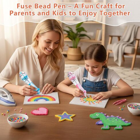 2 Pack Fuse Beads Pen for 2.6mm Beads – Tweezers Included, Transparent Dispenser, High Capacity Chamber, Time-Saving & Precise DIY Crafting for Holiday & Family Fun in Kuwait