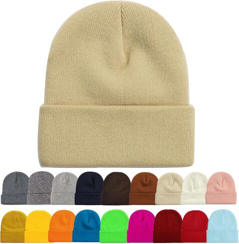 ZOORON 1&2 Pack Beanie للرجال والنساء قبعات صغيرة مترهلة قبعات شتوية متماسكة قبعة تزلج ناعمة للجنسين in Kuwait