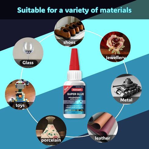 Super Glue All Purpose 80 G / 2.82 Oz,Fast Drying Waterproof, with Anti-Clog Caps Precision Drip Nozzle,Clear Glue for Craft Shoe Plastic Ceramic Glass Leather Fabric Craft Glue in Kuwait