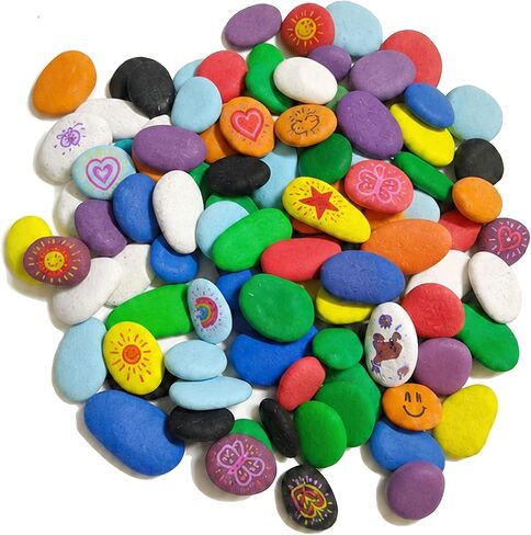 100 PCS Colored Tiny Painting Rocks Rocks,0.5-1 Inch Small Rocks for Crafts in Saudi Arabia