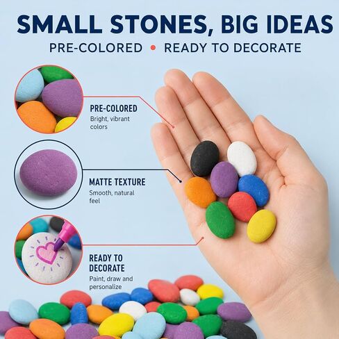 100 PCS Colored Tiny Painting Rocks Rocks,0.5-1 Inch Small Rocks for Crafts in Saudi Arabia