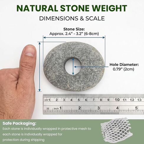 Ronyes 5-Pack Natural River Stone Aquarium Plant Weights, 0.79 Inch Hole in Kuwait