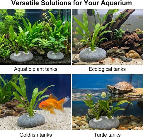 Ronyes 5-Pack Natural River Stone Aquarium Plant Weights, 0.79 Inch Hole in Kuwait