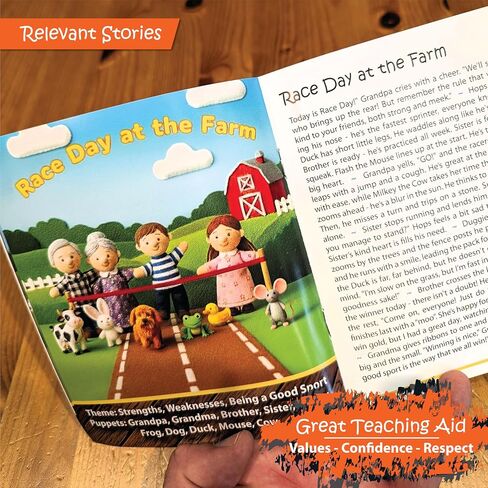 Finger Puppet Set | Fun on the Farm Storytime | Learning Aid | 12-Pack | Read to Toddlers, Preschool Students & Children - Storytelling Reading Rhyme Book in Kuwait
