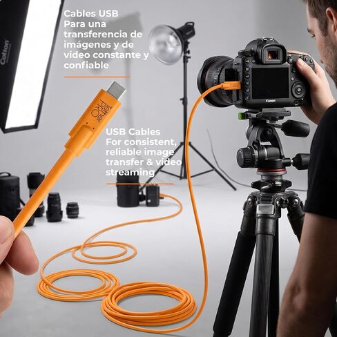 TetherPro USB-C to USB-C, 5Gbps Gen 1, 15' (4.6m), High-Visibility Orange in Kuwait