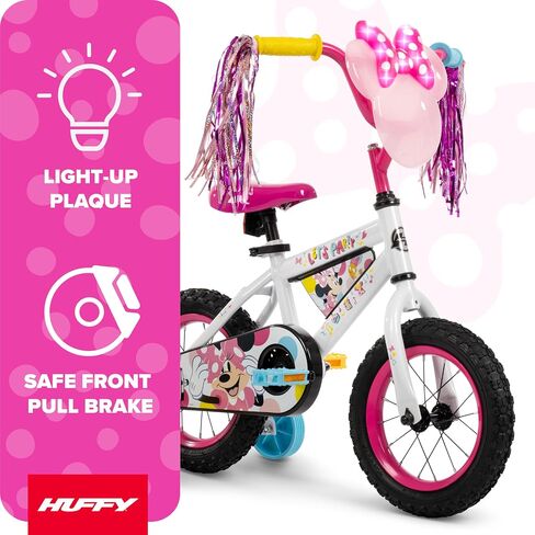 Huffy 12" Disney Minnie Mouse Kids Bike with Lights, Fits Riders 37"-42" in Kuwait