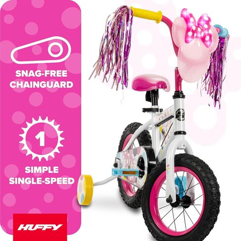 Huffy 12" Disney Minnie Mouse Kids Bike with Lights, Fits Riders 37"-42" in Kuwait