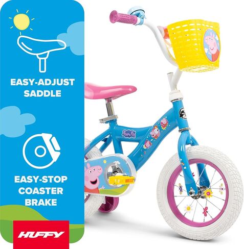 Huffy 12" Peppa Pig Kids' Bike with Front Basket, Stickers, and Bell in Kuwait