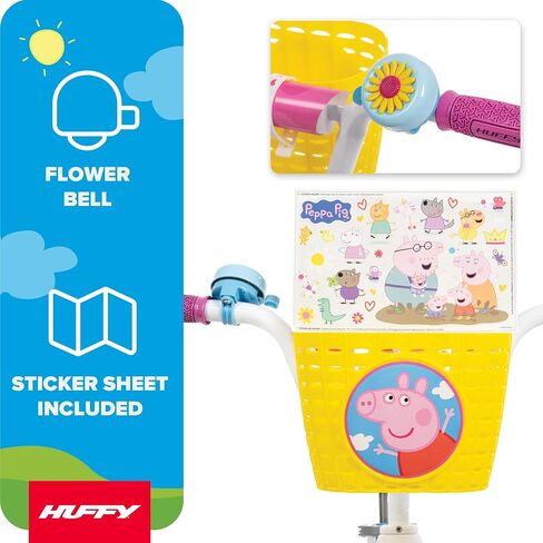 Huffy 12" Peppa Pig Kids' Bike with Front Basket, Stickers, and Bell in Kuwait