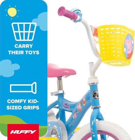 Huffy 12" Peppa Pig Kids' Bike with Front Basket, Stickers, and Bell in Kuwait