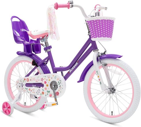 ACEGER Girls Bike with Basket for Ages 2-12 Years Old Kids, 12 14 16 18 Inch with Training Wheels，Princess Style with Streamers, Handbrake & Coaster Brake,Multiple Colors. in Kuwait