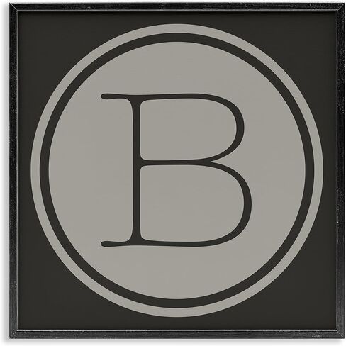 Stupell Industries Modern B Initial Round Elevator Key Shape Framed Wall Art in Kuwait