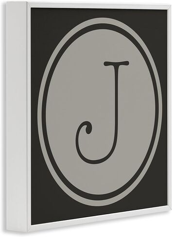 Stupell Industries Modern J Initial Round Elevator Key Shape Framed Wall Art in Kuwait