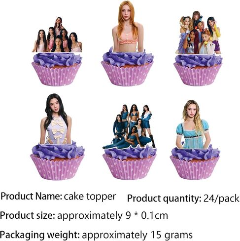 ULK 106 Pcs Katseye Birthday Decorations, Party Supplies Set Including 60 Stickers，Backdrop，Balloons，Hanging Swirls, Cake Toppers And Cupcake Toppers For Fans Birthday Party in Kuwait