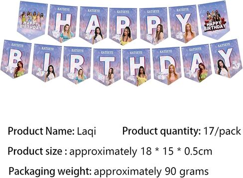 ULK 106 Pcs Katseye Birthday Decorations, Party Supplies Set Including 60 Stickers，Backdrop，Balloons，Hanging Swirls, Cake Toppers And Cupcake Toppers For Fans Birthday Party in Kuwait