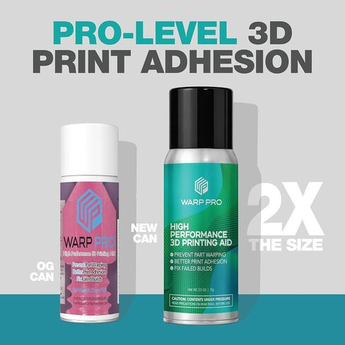 Warp Pro – 3D Printer Bed Adhesive Aerosol Glue Spray – Fix 3D Print Warping - No More Glue Sticks - Spray on, Water Washable, Adhesive Solution for All Filament 3D Printer Build Plates in Saudi Arabia