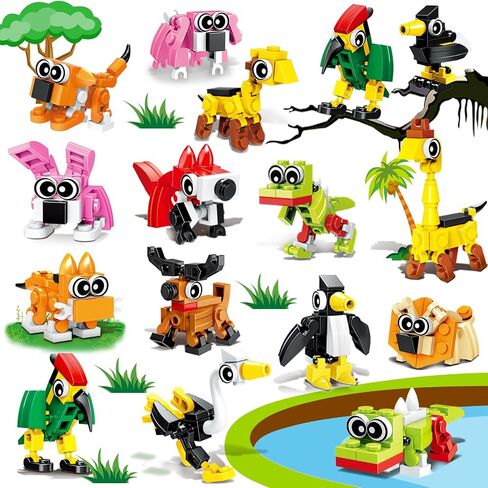20PCS Mini Animal Building Blocks Birthday Party Favors for Kids 4-8 8-12 in Kuwait
