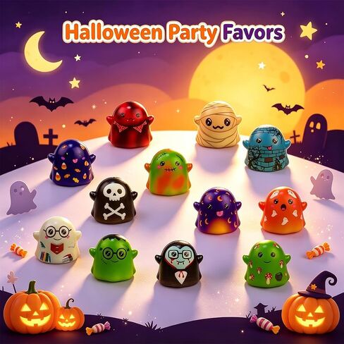 24 Pack Halloween Ghost Slow Rising Squishies Halloween Squishy Toys for Kids Boys Girls Halloween Party Favors Halloween Treat Bags Gifts in Saudi Arabia