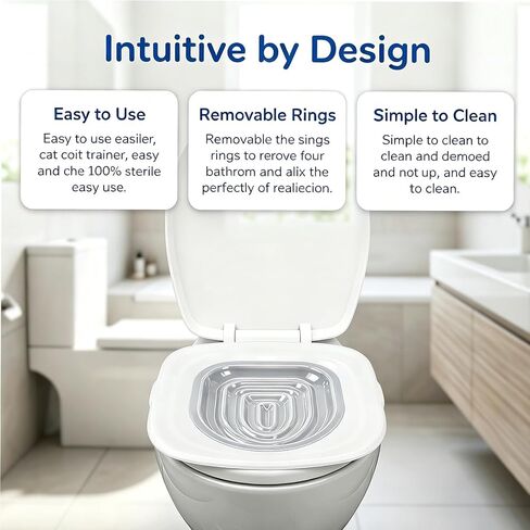TROUVAILLE Cat Toilet Seat Training Kit, Removable Cat Toilet Training System with Tray, Teach Cat to Use Toilet, Cat Training Seat Tool for Pet Cleaning, Gray in Saudi Arabia