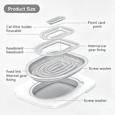 TROUVAILLE Cat Toilet Seat Training Kit, Removable Cat Toilet Training System with Tray, Teach Cat to Use Toilet, Cat Training Seat Tool for Pet Cleaning, Gray in Saudi Arabia